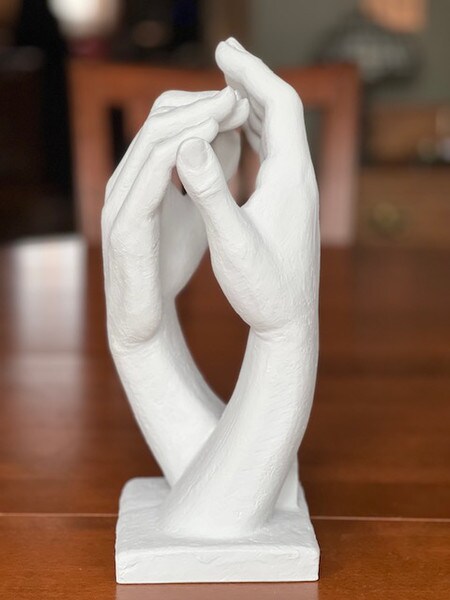 Cathedral Hands Rodin Statue Marble Reproductions Alabaster Sculpture